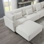 Sectional Sofa Couch Quality Upholstery U Shape Sofa Golden Metal Leg with Convertible Ottoman