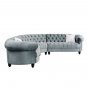 Sectional sofa living room sofa light blue velvet sofa with 2 pillows modern fashion living room
