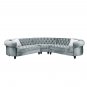 Sectional sofa living room sofa light blue velvet sofa with 2 pillows modern fashion living room