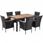 7-Piece Outdoor Patio Dining Set, Garden PE Rattan Wicker Dining Table and Chairs Set