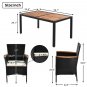 7-Piece Outdoor Patio Dining Set, Garden PE Rattan Wicker Dining Table and Chairs Set