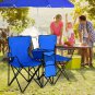 Portable Folding Picnic Double Chair Umbrella Set Height Adjustable Waterproof Polyester Fabric