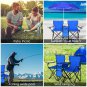 Portable Folding Picnic Double Chair Umbrella Set Height Adjustable Waterproof Polyester Fabric