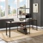 Home Office Two Person Computer Desk with Shelves, Extra Large Double Workstations Office Desk