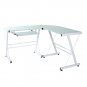 L-Shaped Durable Stalinite Splicing Computer Desk 402C White