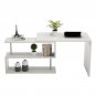 White Corner Computer Desk Rotating L Shape