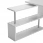 White Corner Computer Desk Rotating L Shape