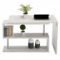 White Corner Computer Desk Rotating L Shape