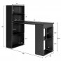 Computer Desk Writing Workstation Office w/6-Tier Storage Shelves White/Black CB10301