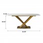 Sintered stone dinning table with 6 pcs Chairs ,Carrara white color , Modern Dinning table