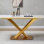 Sintered stone dinning table with 6 pcs Chairs ,Carrara white color , Modern Dinning table