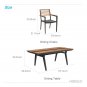 Patio Dining Set, 7 Pieces Outdoor Dining Chairs with Teak Solid Wood Tabletop