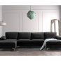 Modern design convertible sectional sofa black fabric