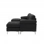 Modern design convertible sectional sofa black fabric