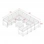 U shape Modular Sectional Sofa, DIY Combination, includes Seven Single Chair