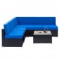 Fully Equipped Weaving Rattan Sofa Set with 2pcs Middle Sofas & 4pcs Single Sofas