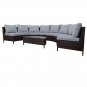 5 Pcs All-Weather Brown PE Rattan Wicker Sofa Set Outdoor Patio Sectional Furniture Set