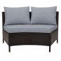 5 Pcs All-Weather Brown PE Rattan Wicker Sofa Set Outdoor Patio Sectional Furniture Set