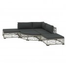 6/8 PCS Garden Patio Furniture Set Outdoor Lounge Room with Removed Cushions Comfortable Seats