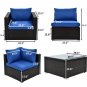 Outdoor Patio Conversation Set Aluminum 4 Piece Sofa Sets with Cushions