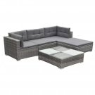 Rattan Sofa Set for Outdoor Indoor Movable Free Combination Garden Decoration Cushion Furniture