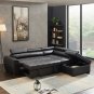 PU Leather Sofa Sectional Sofa Bed for Living Room Sleeper Sofa Set Modern L Shaped Comfortable
