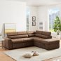 Sectional Sofa Bed Suede for Living Room Sleeper Sofa Set Modern L Shaped Comfortable Large Sofa