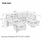 Reversible Sectional Sofa Space Saving with Storage Ottoman Rivet Ornament L-shape Couch