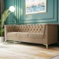 82 Inch Button Tufted Chesterfield Sofa Sectional Sofa Velvet Upholstered 3 Seater Couch