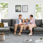 Sectional Sofa with Two Pillows, U-Shape Upholstered Couch with Modern Elegant Velvet