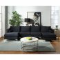 Sectional Sofa with Two Pillows, U-Shape Upholstered Couch with Modern Elegant Velvet