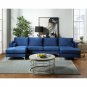 Sectional Sofa with Two Pillows, U-Shape Upholstered Couch with Modern Elegant Velvet