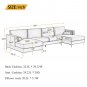 Sectional Sofa with Two Pillows, U-Shape Upholstered Couch with Modern Elegant Velvet