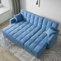 Modern Linen Sofa Bed With Storage Sleep Function 3 Seater L Shape Lounge Sofa for Living Room