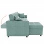 L Shape Linen Sofa Bed With Storage Sleep Function 3 Seater Modern Lounge Sofa