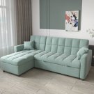 L Shape Linen Sofa Bed With Storage Sleep Function 3 Seater Modern Lounge Sofa