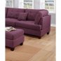 L Shape Reversible Sectional Sofa Modern Living Room Sofa 3pc Set Polyfiber Couch with Ottoman