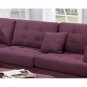 L Shape Reversible Sectional Sofa Modern Living Room Sofa 3pc Set Polyfiber Couch with Ottoman
