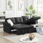 83" Pull Out Sleeper Sofa Reversible L-Shape 3 Seat Sectional Couch with Storage for Living Room