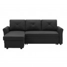 83" Pull Out Sleeper Sofa Reversible L-Shape 3 Seat Sectional Couch with Storage for Living Room