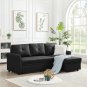 83" Pull Out Sleeper Sofa Reversible L-Shape 3 Seat Sectional Couch with Storage for Living Room