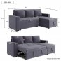 91" Reversible Pull out Sleeper Sectional Storage Sofa Bed,Corner Sofa-Bed with Storage Chaise