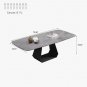 Modern Dining Table, Gray Sintered Stone Tabletop Dining Table with Carbon Steel Base