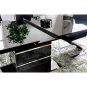Extendable Dining Table Black 78" Smooth Base Chrome Finish With Leaves Modern Living Room Home