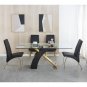 Rectangular Glass Top Dining Table, Modern Design Rectangular Room Table For Home (Black or White)