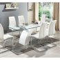 Rectangular Glass Top Dining Table, Modern Design Rectangular Room Table For Home (Black or White)
