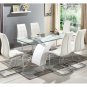 Rectangular Glass Top Dining Table, Modern Design Rectangular Room Table For Home (Black or White)
