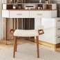 Modern Corner Makeup Vanity Table with LED Lighted Mirror, Vanity Desk with 5 Drawers, Piano Finish