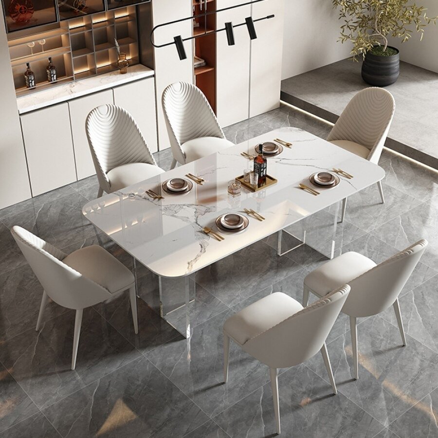 Marble Dining Table Luxury Rectangle American Health & Eco-friendly Home Furniture