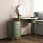 Modern Dressing Table Makeup Vanity Table With LED Lighted Mirror, Movable Tray Top